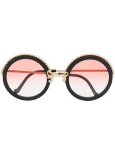 Christian Lacroix Pre-Owned lunettes de soleil à monture ronde (années 1990) - Or