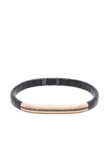 Roberto Demeglio bracelet Manetta pavé de diamants noirs - Rose