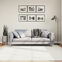 Vloerkleed OVIEDO laagpolig 200x200 cm crèmekleurig