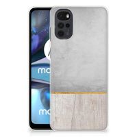 Motorola Moto G22 Bumper Hoesje Wood Concrete