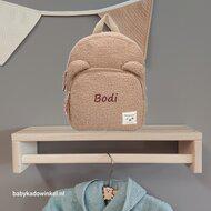 Rugzak Porto Beary Excited Beige met naam