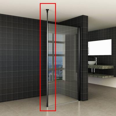 Verticale Stabilisatiestang Met Plafond Bevestiging AquaSplash Voor 10 mm Wand Mat Zwart Aqua Splash