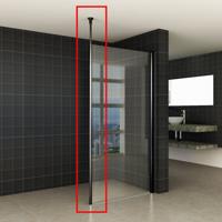 Verticale Stabilisatiestang Met Plafond Bevestiging AquaSplash Voor 10 mm Wand Mat Zwart Aqua Splash