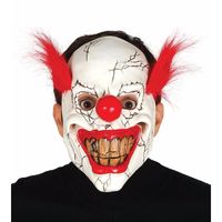 Halloween masker horror clown met rood haar - thumbnail
