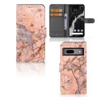 Google Pixel 7 Bookcase Marmer Oranje - thumbnail