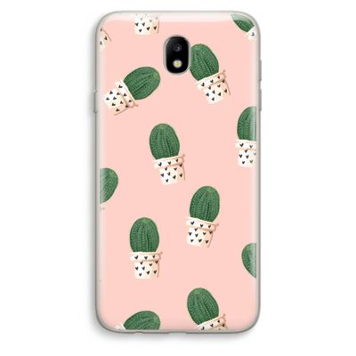 Cactusprint roze: Samsung Galaxy J7 (2017) Transparant Hoesje