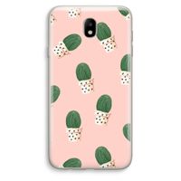 Cactusprint roze: Samsung Galaxy J7 (2017) Transparant Hoesje
