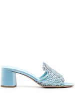 Le Silla mules Gilda 60 mm ornées de cristal - Bleu - thumbnail