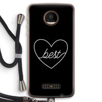 Best heart black: Motorola Moto Z Force Transparant Hoesje met koord