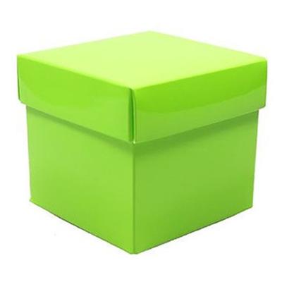 Luxe cadeaudoosje met deksel - groen metallic - 10 x 10 x 10 cm