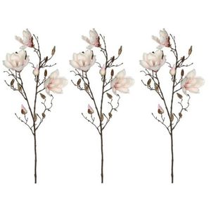 3x Licht roze Magnolia/beverboom kunsttak kunstplant 90 cm