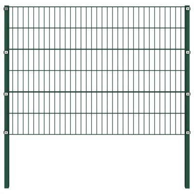 Schuttingpaneel met palen 1,7x1,2 m ijzer groen