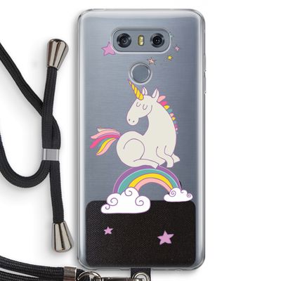 Regenboog eenhoorn: LG G6 Transparant Hoesje met koord