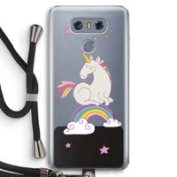 Regenboog eenhoorn: LG G6 Transparant Hoesje met koord
