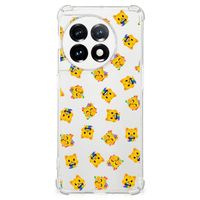 Doorzichtige Silicone Hoesje voor OnePlus 11 Katten Emojis