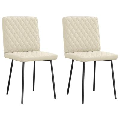 Eetkamerstoelen 2 st kunstleer crmekleurig