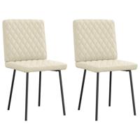Eetkamerstoelen 2 st kunstleer crmekleurig