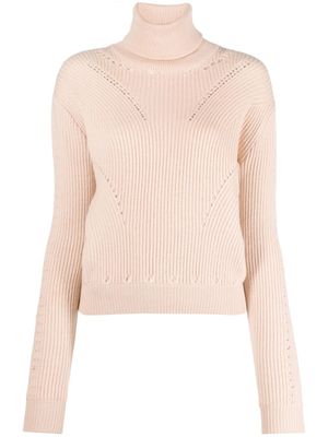 Genny pull nervuré à breloque logo - Rose