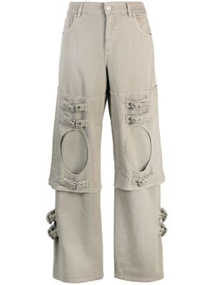Blumarine jean ample à détail de boucle - Gris