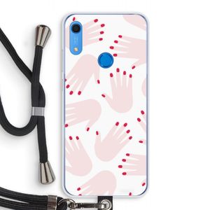 Hands pink: Huawei Y6s Transparant Hoesje met koord