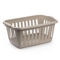 Wasmand - beige - kunststof - 40 liter - 60 x 40 x 26 cm - manden voor wasgoed - huishouden
