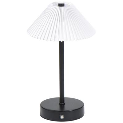 Leen Bakker - Tafellamp Delia USB LED - 27x16x16 Cm - Metaal/PVC - Zwart
