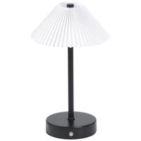 Leen Bakker - Tafellamp Delia USB LED - 27x16x16 Cm - Metaal/PVC - Zwart