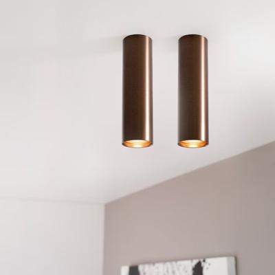 2x Canopus bronzo m by LUSENZ - Cilindervormige opbouwspot in met geborsteld bronzen coating