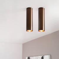 2x Canopus bronzo m by LUSENZ - Cilindervormige opbouwspot in met geborsteld bronzen coating