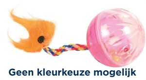 TRIXIE SET RATELBALLEN MET STAART KUNSTSTOF ASSORTI 4X4X4 CM 4X2 ST