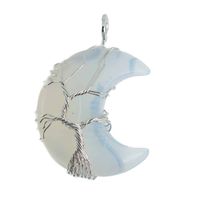 Edelsteen Hanger Levensboom Maan Opaliet (4 cm)