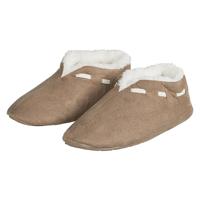 Spaanse sloffen/pantoffels - dames - lichtbruin - polyester - zachte voering