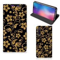 Xiaomi Mi 9 Smart Cover Gouden Bloemen Xiaomi Mi 9 Smart Cover Gouden Bloemen