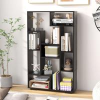 Modern Boekenrek met Open Planken & Kantelbeveiliging Geometrisch Multifunctioneel rek Zwart