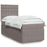 Boxspring met matras stof taupe 90x190 cm
