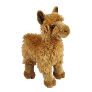 Ravensden Pluche knuffel dier Alpaca - bruin - 28 cm - Alpacas boerderij knuffelbeesten