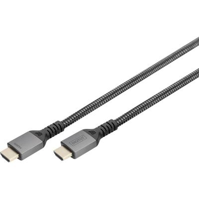 Digitus DB-330200-010-S HDMI-kabel HDMI Aansluitkabel HDMI-A-stekker 1 m Zwart 8K UHD, Aluminium-stekker, Audio Return Channel (ARC), Afgeschermd (dubbel),