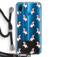 Eenhoorns overal: Huawei P20 Lite Transparant Hoesje met koord