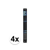 4x Blauwe confetti kanon 60 cm   -