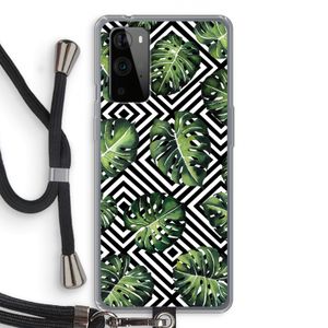 Geometrische jungle: OnePlus 9 Pro Transparant Hoesje met koord