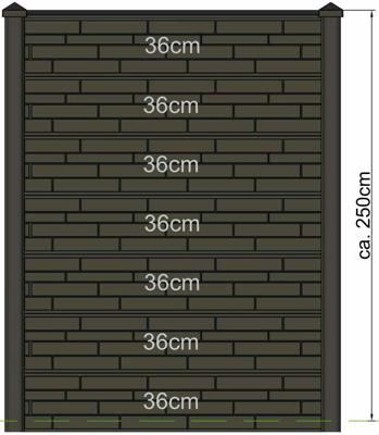 Berton sleufpaal Reest antraciet tussenmodel 316 cm met kabeldoorvoer Tuindeco - Tuindeco