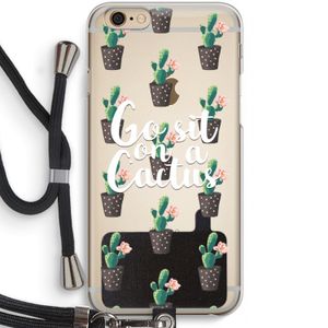 Cactus quote: iPhone 6 / 6S Transparant Hoesje met koord