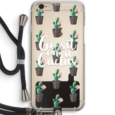 Cactus quote: iPhone 6 / 6S Transparant Hoesje met koord