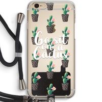 Cactus quote: iPhone 6 / 6S Transparant Hoesje met koord
