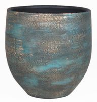 Pot madeira d24 h24 cm blauw goud keramiek - Floran