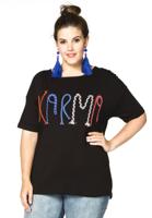 Yoek Shirt wide KARMA | Zwart | Maat 42/44