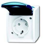 ABB 2CKA002083A0842 Geaard stopcontact IP44 Grijs-wit (RAL 7035), Blauw-groen