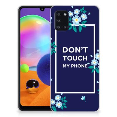 Samsung Galaxy A31 Silicone-hoesje Flowers Blue DTMP Samsung Galaxy A31 Silicone-hoesje Flowers Blue DTMP