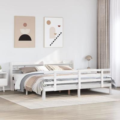 Bedframe met hoofdeinde zonder matras 180x200 cm wit