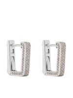 SHAY boucles d'oreilles Deco en or blanc 18ct pavées de diamants - Argent - thumbnail